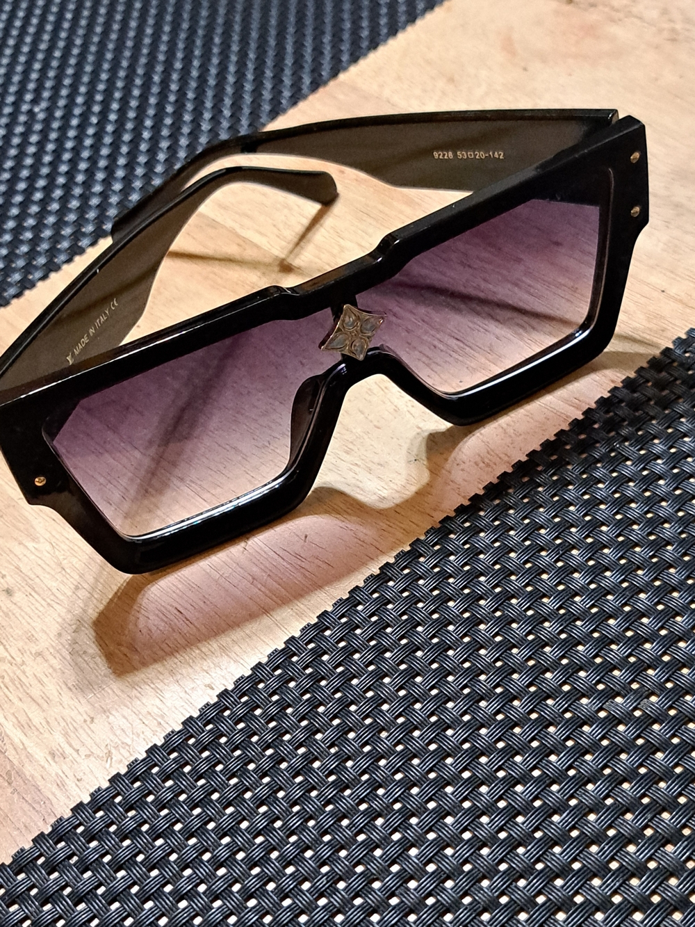 Louis Vuitton Black Frame Sunglasses with Purple Gradient Lenses
